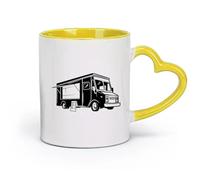 DEBINGY ceramica Tazza in ceramica per caffè, tè e cacao Carrozza ristorante modello Carrozza chef （11oz/320ml） per latte, tè, cola, acqua Giallo