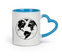 DEBINGY ceramica Tazza in ceramica per caffè, tè e cacao Globo Mappa Pianeta Vita Oceano Terra Universo （11oz/320ml） per caffè, avena, tè, facile da pulire Blu
