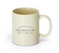 DEBINGY ceramica Tazza in ceramica per caffè, tè e cacao La lavanderia è piena di amore infinito e bucato （11oz/320ml） Un bel regalo di Natale Giallo chiaro