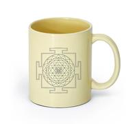 DEBINGY ceramica Tazza in ceramica per caffè, tè e cacao Maestro dei simboli del mandala Yantra （11oz/320ml） Lavabile in lavastoviglie e adatto al microonde Beige
