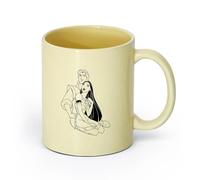 DEBINGY ceramica Tazza in ceramica per caffè, tè e cacao Principe Principessa Bambini （11oz/320ml） Lavabile in lavastoviglie, adatto al microonde, per ufficio e casa Beige