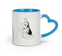 DEBINGY ceramica Tazza in ceramica per caffè, tè e cacao Principe Principessa Bambini （11oz/320ml） Lavabile in lavastoviglie, adatto al microonde, per ufficio e casa Blu