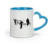 DEBINGY ceramica Tazza in ceramica per caffè, tè e cacao Sci Snowboard Sport invernali Neve Estremo （11oz/320ml） Porcellana fine (ceramica) Blu