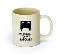 DEBINGY ceramica Tazza in ceramica per casa e ufficio Bat Benvenuti nella mia Batcaverna, eroe ispirato （11oz/320ml） Uso in bar o ristorante Giallo chiaro