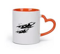 DEBINGY ceramica Tazza in ceramica per casa e ufficio Due aerei da combattimento （11oz/320ml） la colazione, matrimoni, compleanni, regali per donne, festa del papà, mamma, ragazze, ragazzi Arancione