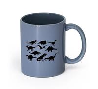 DEBINGY ceramica Tazza in ceramica per casa e ufficio Parco dei dinosauri, zoo dei dinosauri per bambini （11oz/320ml） Regalo per uomo o donna Blu grigio