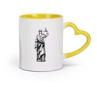 DEBINGY ceramica Tazza in ceramica per casa e ufficio Studio legale Themis, dea greca della giustizia （11oz/320ml） e bevande calde, espresso Giallo