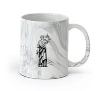DEBINGY ceramica Tazza in ceramica per casa e ufficio Studio legale Themis, dea greca della giustizia （11oz/320ml） e bevande calde, espresso Nero marmo