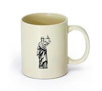 DEBINGY ceramica Tazza in ceramica per casa e ufficio Studio legale Themis, dea greca della giustizia （11oz/320ml） e bevande calde, espresso Giallo chiaro