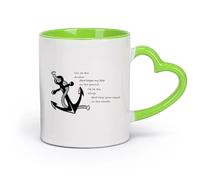 DEBINGY ceramica Tazza in ceramica Tu sei la mia citazione di ancoraggio a tema nautico, barca a vela, ancora, mare （11oz/320ml） per espresso Verde