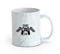 DEBINGY ceramica Tazza regalo originale Citazioni di gioco Mangiare Dormire Controller di videogiochi Bambino （11oz/320ml） per casa o lavoro Blu marmo