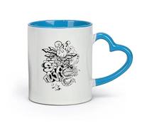 DEBINGY ceramica Tazza regalo originale Modello di strada graffiti fantasma mostro Halloween （11oz/320ml） Tazze da caffè in ceramica per casa o lavoro Blu