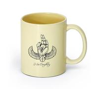 DEBINGY ceramica Tazza, tazza da caffè/tè Antico amuleto egizio con l'occhio di Horus e la mano di Ra （11oz/320ml） e adatte al microonde Beige