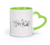 DEBINGY ceramica Tazza, tazza da caffè/tè Bagno schiuma francese Dans Ma Bulle Bagno doccia rilassante （11oz/320ml） per tè, caffè, latte, cappuccino Verde