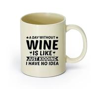 DEBINGY ceramica Tazza, tazza da caffè/tè Un giorno senza alcol è come uno scherzo, non lo so. （11oz/320ml） Perfetto per cucine, ristoranti e bar, ottima idea regalo Giallo chiaro
