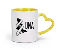 DEBINGY ceramica Tazze bianche Laboratorio di Scienze Genealogia Biologia Lettere Molecole di DNA Scuola （11oz/320ml） Lavabile in lavastoviglie Giallo