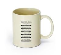 DEBINGY ceramica Tazze bianche Regole della classe per studenti della scuola, regolamenti di apprendimento, regole della classe （11oz/320ml） per espresso Giallo chiaro