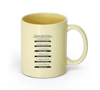 DEBINGY ceramica Tazze bianche Regole della classe per studenti della scuola, regolamenti di apprendimento, regole della classe （11oz/320ml） per espresso Beige