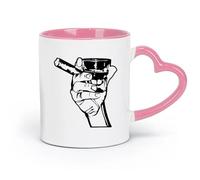 DEBINGY ceramica Tazze con manico comodo Bar Bevande Alcol Uomini Bar Whiskey Rum Sigaro Relax （11oz/320ml） Tazze da caffè in ceramica per casa o lavoro Rosa