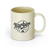 DEBINGY ceramica Tazze con manico comodo Negozio Logo Taglio Capelli Styling Parrucchiere Forbici Barba （11oz/320ml） per espresso, set da tè Giallo chiaro