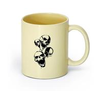 DEBINGY ceramica Tazze con manico comodo Teschio Scheletro Orrore Anarchismo Libertà Ragazzo Cool （11oz/320ml） per Tè, caffè e bevande calde Beige
