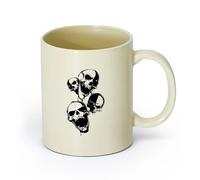 DEBINGY ceramica Tazze con manico comodo Teschio Scheletro Orrore Anarchismo Libertà Ragazzo Cool （11oz/320ml） per Tè, caffè e bevande calde Giallo chiaro
