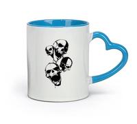 DEBINGY ceramica Tazze con manico comodo Teschio Scheletro Orrore Anarchismo Libertà Ragazzo Cool （11oz/320ml） per Tè, caffè e bevande calde Blu