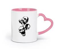DEBINGY ceramica Tazze con manico comodo Teschio Scheletro Orrore Anarchismo Libertà Ragazzo Cool （11oz/320ml） per Tè, caffè e bevande calde Rosa