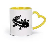 DEBINGY ceramica Tazze da caffè con manici grandi per uomo e donna di una salamandra （11oz/320ml） per caffè, zuppa, tè, latte, latte macchiato, cioccolata calda, donna, uomo Giallo