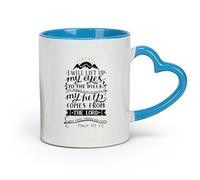DEBINGY ceramica Tazze da caffè con manico Bibbia Salmo 121:1-2 Cucina Salmi Cristiani Gesù Citazioni Ispiratrici （11oz/320ml） Bar o regalo Blu