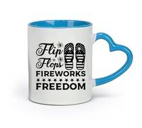 DEBINGY ceramica Tazze da caffè e tè 4 luglio con il giorno dell'indipendenza degli Stati Uniti e tutti gli americani （11oz/320ml） per ufficio, casa Blu