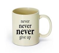 DEBINGY ceramica Tazze da caffè e tè Allenamento Gymnasticsnasium Allenamento Stress ripetitivo Non mollare mai Frase motivazionale （11oz/320ml） per espresso Giallo chiaro