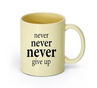 DEBINGY ceramica Tazze da caffè e tè Allenamento Gymnasticsnasium Allenamento Stress ripetitivo Non mollare mai Frase motivazionale （11oz/320ml） per espresso Beige