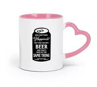 DEBINGY ceramica Tazze da caffè e tè Citazioni da bar: la felicità non si compra... al bar con birra in bottiglia （11oz/320ml） per casa o lavoro Rosa