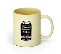 DEBINGY ceramica Tazze da caffè e tè Citazioni da bar: la felicità non si compra... al bar con birra in bottiglia （11oz/320ml） per casa o lavoro Beige