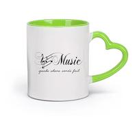 DEBINGY ceramica Tazze da caffè e tè Citazioni sui personaggi musicali La musica parla Fallimento del discorso （11oz/320ml） per casa o lavoro Verde