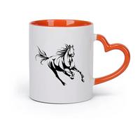 DEBINGY ceramica Tazze da caffè e tè Giochi di cavalli da corsa, animali della giungla, zoo, cavalli, unicorni （11oz/320ml） per casa e ufficio Arancione