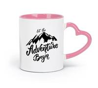 DEBINGY ceramica Tazze da caffè e tè Il viaggio avventuroso in montagna inizia con l'avventura dei ragazzi sui fiori （11oz/320ml） Ristorante, ufficio Rosa