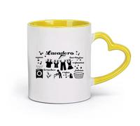 DEBINGY ceramica Tazze da caffè e tè Parole spagnole per il bucato. Lavaggio. Asciugatura. Lavadero. Acqua. Panno. Schiuma. （11oz/320ml） per espresso Giallo