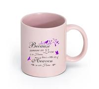 DEBINGY ceramica Tazze da caffè e tè Perché amiamo le persone in Paradiso Albero Famiglia Uccelli dell'Amore Rami （11oz/320ml） per espresso Rosa