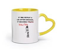 DEBINGY ceramica Tazze da caffè e tè Ragazza politica, sala giochi, graffiti, cultura di strada, citazione politica, ragazza （11oz/320ml） Ristorante, ufficio Giallo