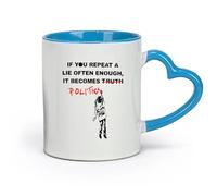 DEBINGY ceramica Tazze da caffè e tè Ragazza politica, sala giochi, graffiti, cultura di strada, citazione politica, ragazza （11oz/320ml） Ristorante, ufficio Blu