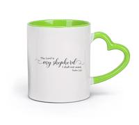 DEBINGY ceramica Tazze da caffè e tè Salmo 23:1 Il Signore è il mio pastore Non mi mancherà la preghiera del Signore e la Chiesa （11oz/320ml） Bar o regalo Verde