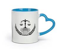 DEBINGY ceramica Tazze da caffè e tè Studio legale Tribunale Scala giudiziaria Creazione di legislazione giudiziaria （11oz/320ml） per espresso Blu