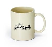 DEBINGY ceramica Tazze da caffè in ceramica bianca Carrozza di Cenerentola - Moda per bambine （11oz/320ml） Tazza da caffè in ceramica per cappuccino, tè, latte, Giallo chiaro