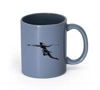 DEBINGY ceramica Tazze da caffè in ceramica bianca Guerrieri e lancieri spartani （11oz/320ml） per caffè, zuppa, tè, latte, latte macchiato, cioccolata calda, donna, uomo Blu grigio