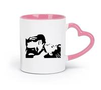 DEBINGY ceramica Tazze da caffè in gres con manico Amore Coppia Passione Romantico sex appeal Ragazza （11oz/320ml） per espresso, set da tè Rosa