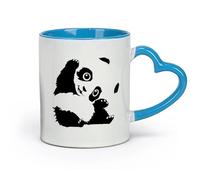 DEBINGY ceramica Tazze da caffè in gres con manico Carino Panda School Animali carini （11oz/320ml） Regalo divertente per amanti del caffè, migliori amici, colleghi e amici Blu