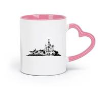 DEBINGY ceramica Tazze da caffè in gres con manico Cattedrale di Mosca Chiesa Russa （11oz/320ml） Caffè, tè, latte macchiato, latte, cacao, succhi di frutta e altre bevande calde Rosa