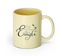 DEBINGY ceramica Tazze da caffè in gres con manico Citazioni motivazionali: si vive una volta sola （11oz/320ml） Un bel regalo di Natale Beige